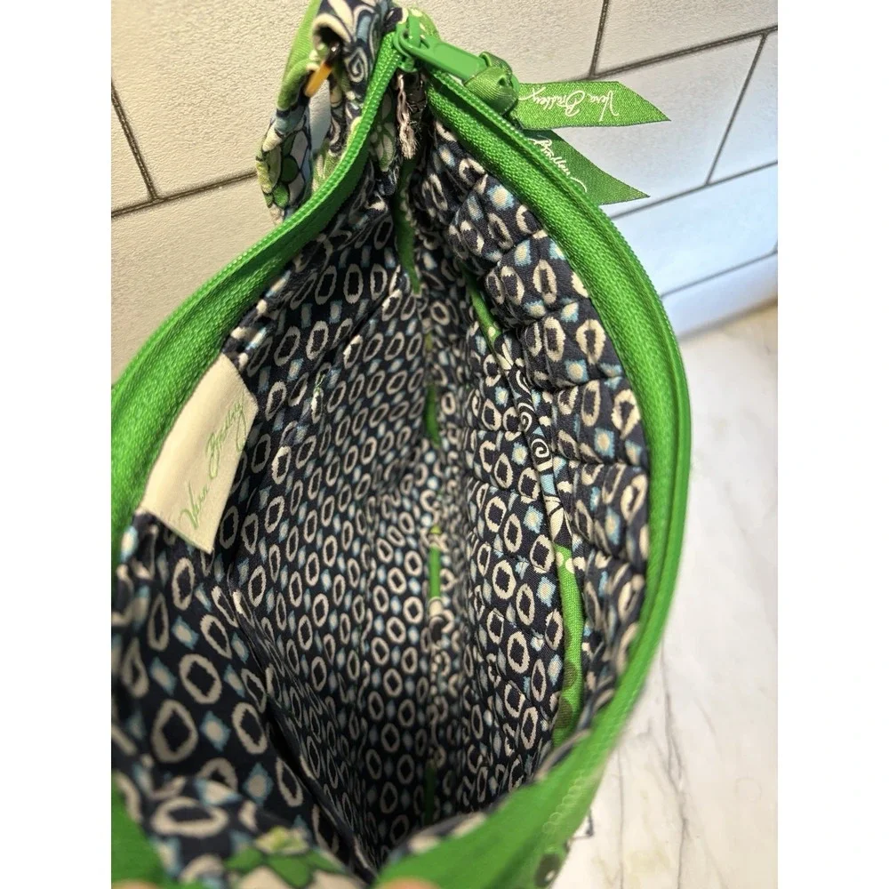 Vera Bradley Cupcakes Green Quilted Crossbody Bag Retired Floral Medallion